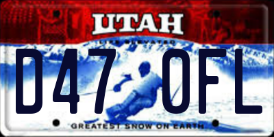 UT license plate D470FL