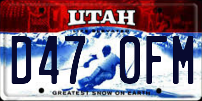 UT license plate D470FM
