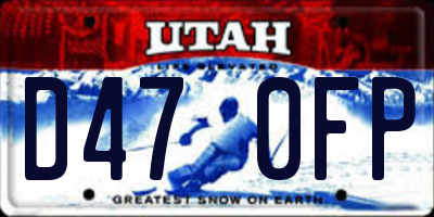 UT license plate D470FP