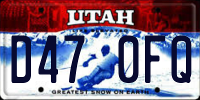 UT license plate D470FQ