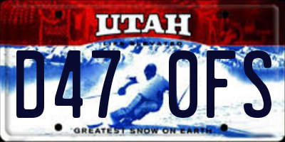 UT license plate D470FS