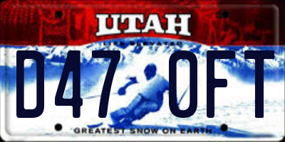 UT license plate D470FT