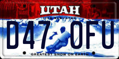 UT license plate D470FU