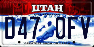 UT license plate D470FV