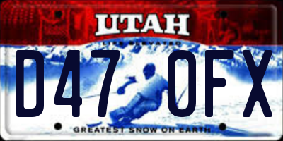 UT license plate D470FX
