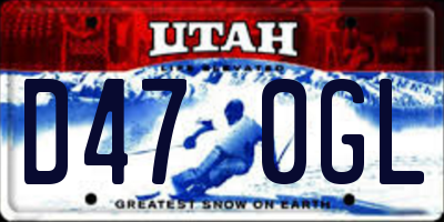 UT license plate D470GL