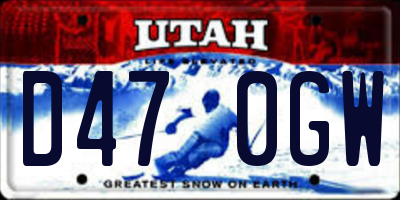 UT license plate D470GW