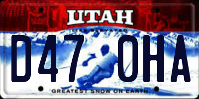 UT license plate D470HA