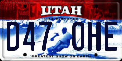 UT license plate D470HE