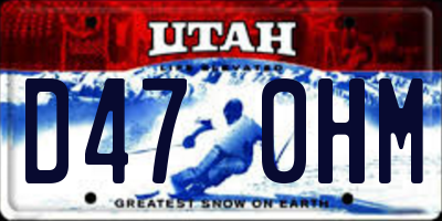 UT license plate D470HM