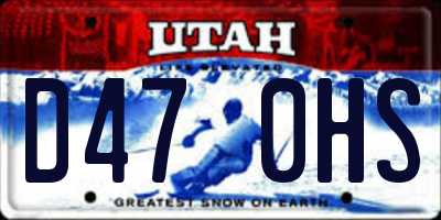 UT license plate D470HS