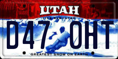 UT license plate D470HT
