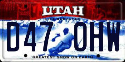 UT license plate D470HW