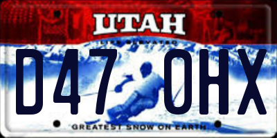 UT license plate D470HX