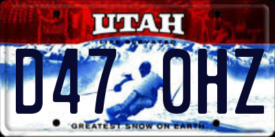 UT license plate D470HZ