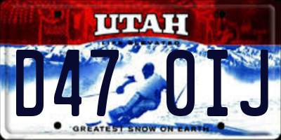 UT license plate D470IJ