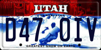 UT license plate D470IV