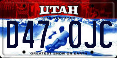 UT license plate D470JC
