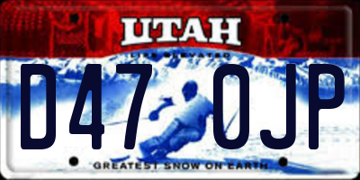 UT license plate D470JP