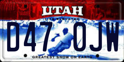 UT license plate D470JW