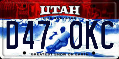 UT license plate D470KC