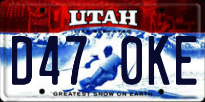 UT license plate D470KE