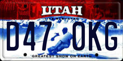 UT license plate D470KG