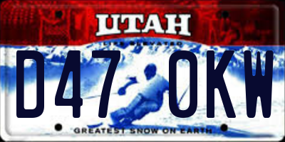 UT license plate D470KW