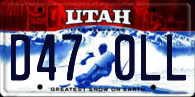 UT license plate D470LL