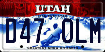 UT license plate D470LM