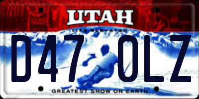 UT license plate D470LZ