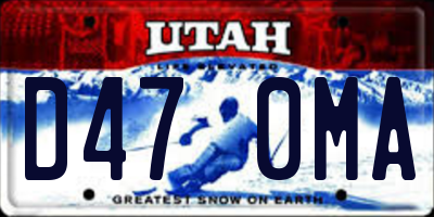 UT license plate D470MA