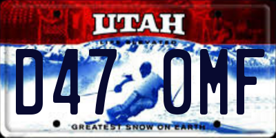 UT license plate D470MF