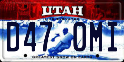 UT license plate D470MI