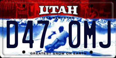 UT license plate D470MJ