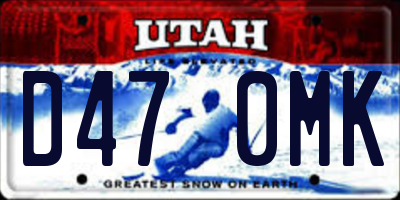 UT license plate D470MK