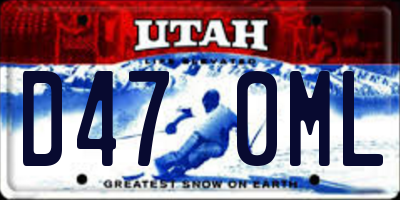 UT license plate D470ML