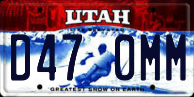 UT license plate D470MM