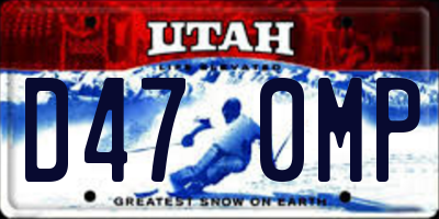 UT license plate D470MP