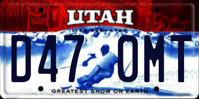 UT license plate D470MT