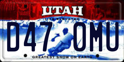 UT license plate D470MU