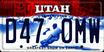 UT license plate D470MW