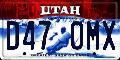 UT license plate D470MX