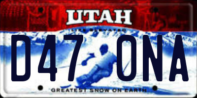 UT license plate D470NA