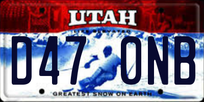 UT license plate D470NB