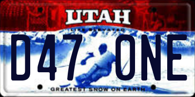 UT license plate D470NE
