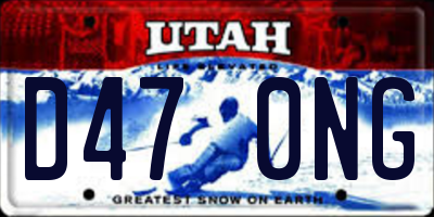 UT license plate D470NG