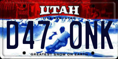 UT license plate D470NK