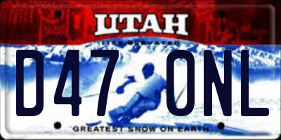 UT license plate D470NL