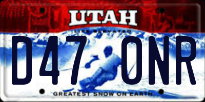UT license plate D470NR